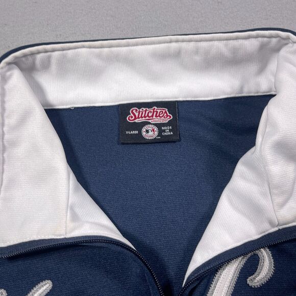 New York Yankees Jacket Men XL Stitches Athletic Zip Up Full Track‎ Navy White - Picture 8 of 12